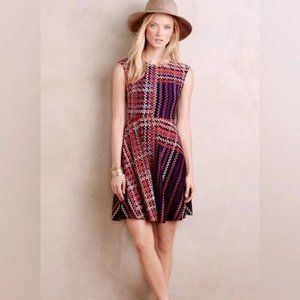 Anthropologie Donna Morgan Radians Patterned Dress in Red